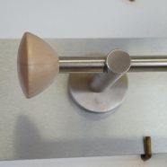 Bastone per tende  in legno e acciaio inox