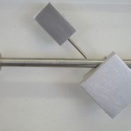 Bastone con blocco in acciaio satinato